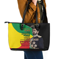 Haile Selassie Leather Tote Bag Lion Of Judah Ethiopia Rastafari