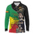 Haile Selassie Long Sleeve Polo Shirt Lion Of Judah Ethiopia Rastafari
