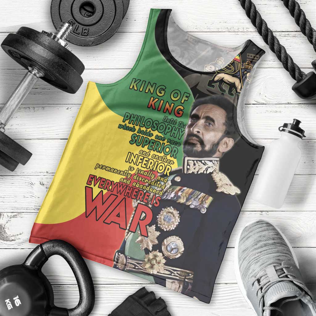 Haile Selassie Men Tank Top Lion Of Judah Ethiopia Rastafari