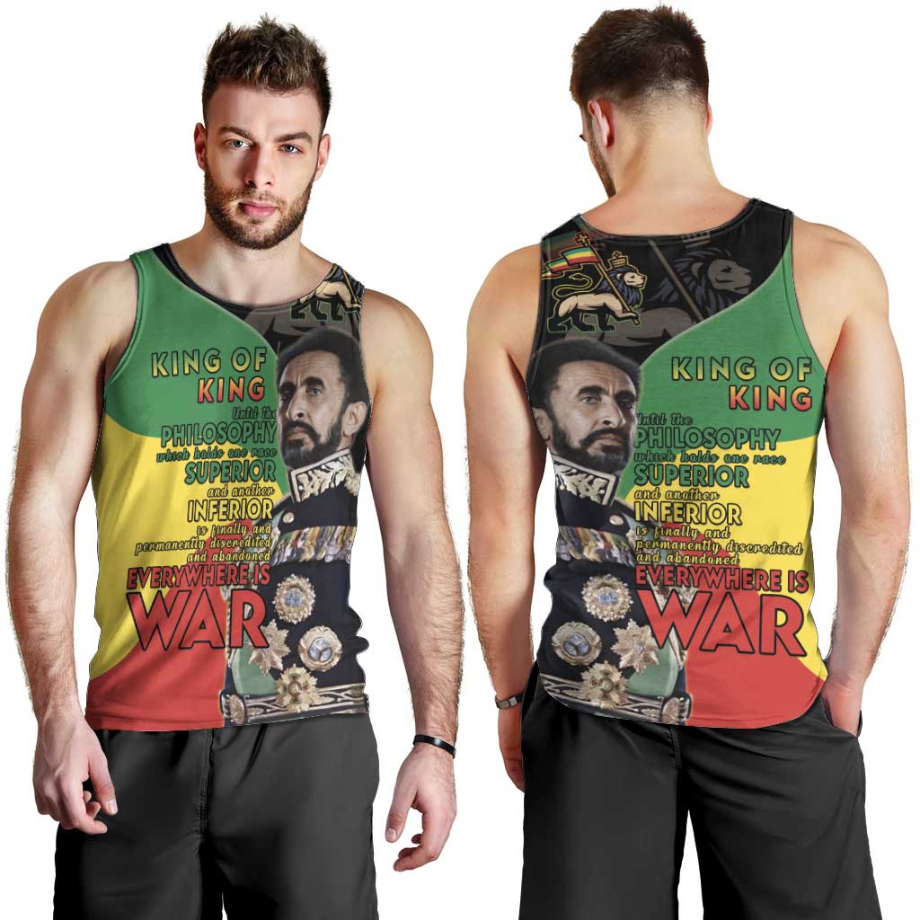 Haile Selassie Men Tank Top Lion Of Judah Ethiopia Rastafari