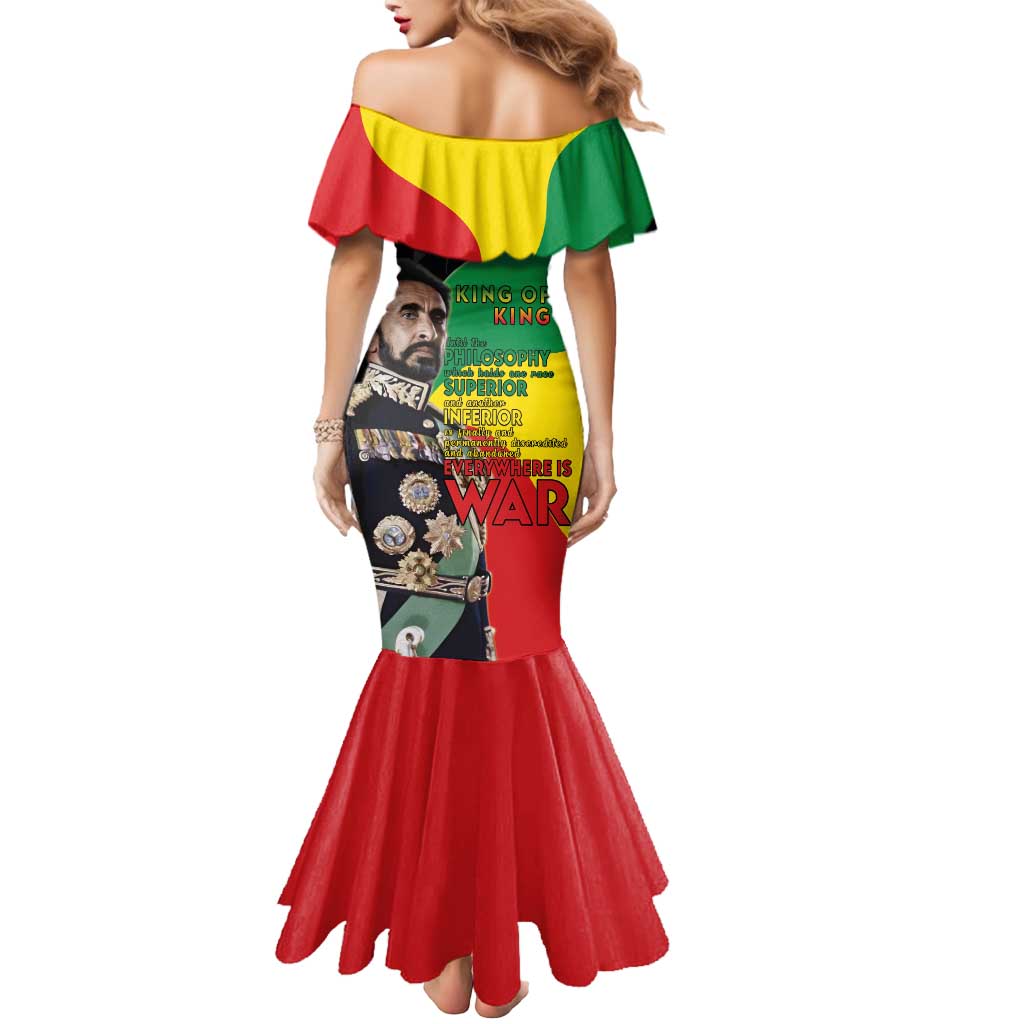 Haile Selassie Mermaid Dress Lion Of Judah Ethiopia Rastafari