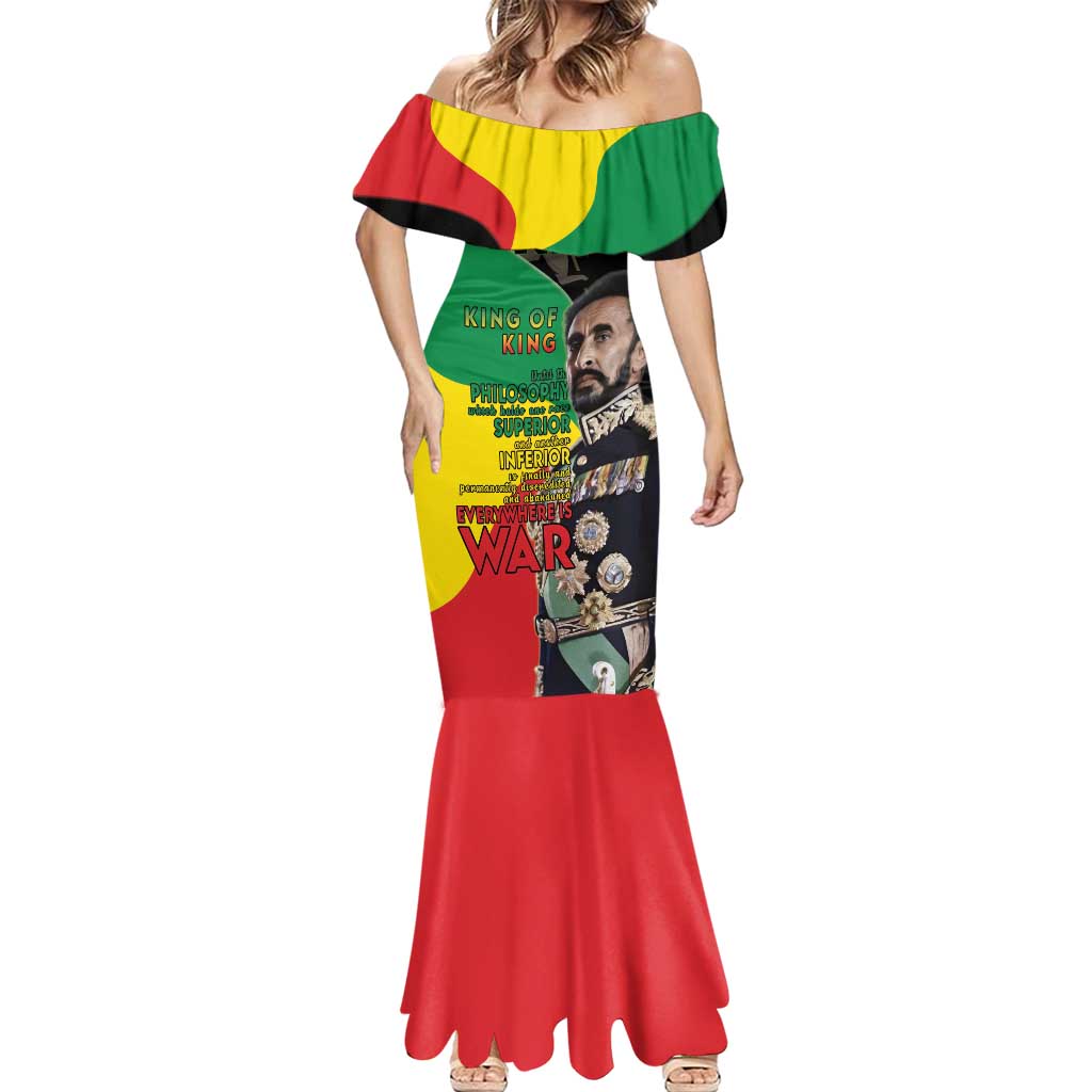 Haile Selassie Mermaid Dress Lion Of Judah Ethiopia Rastafari