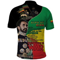 Haile Selassie Polo Shirt Lion Of Judah Ethiopia Rastafari