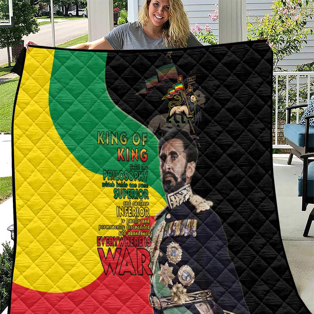 Haile Selassie Quilt Lion Of Judah Ethiopia Rastafari