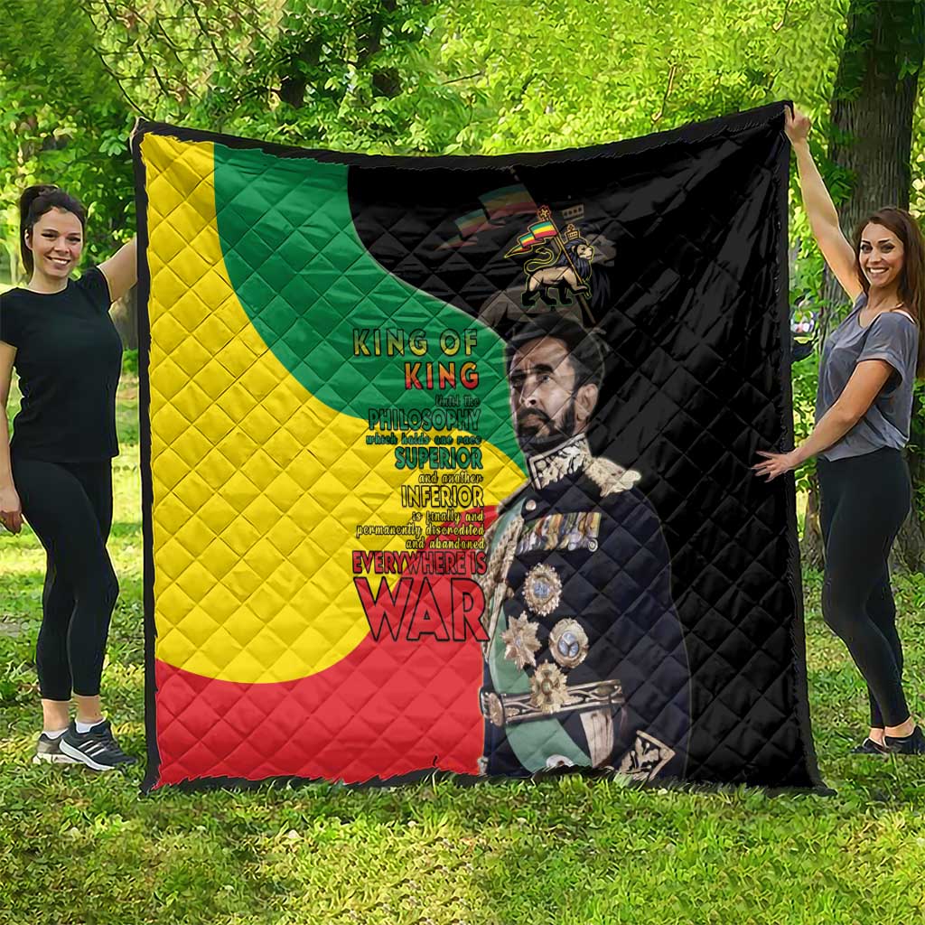 Haile Selassie Quilt Lion Of Judah Ethiopia Rastafari