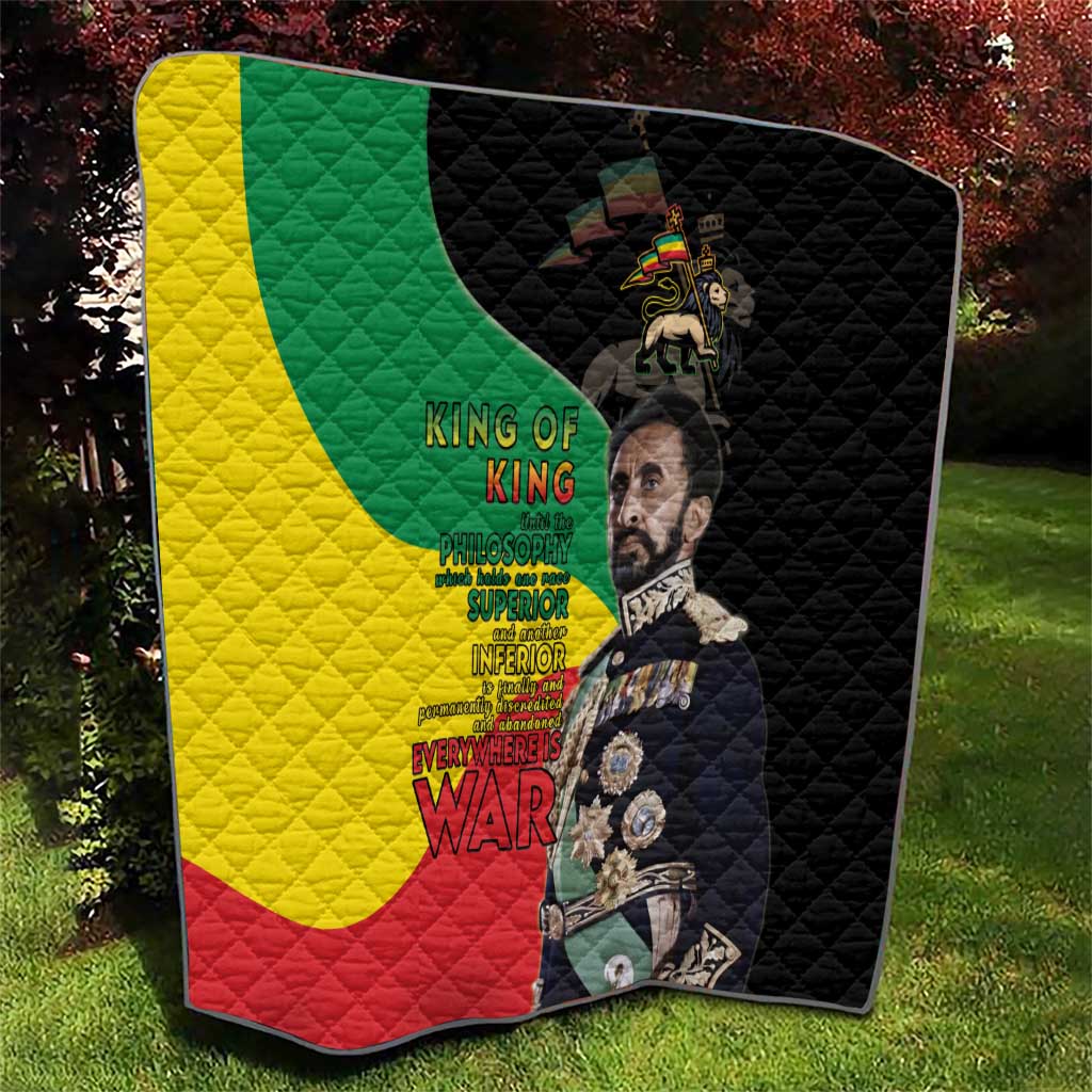 Haile Selassie Quilt Lion Of Judah Ethiopia Rastafari