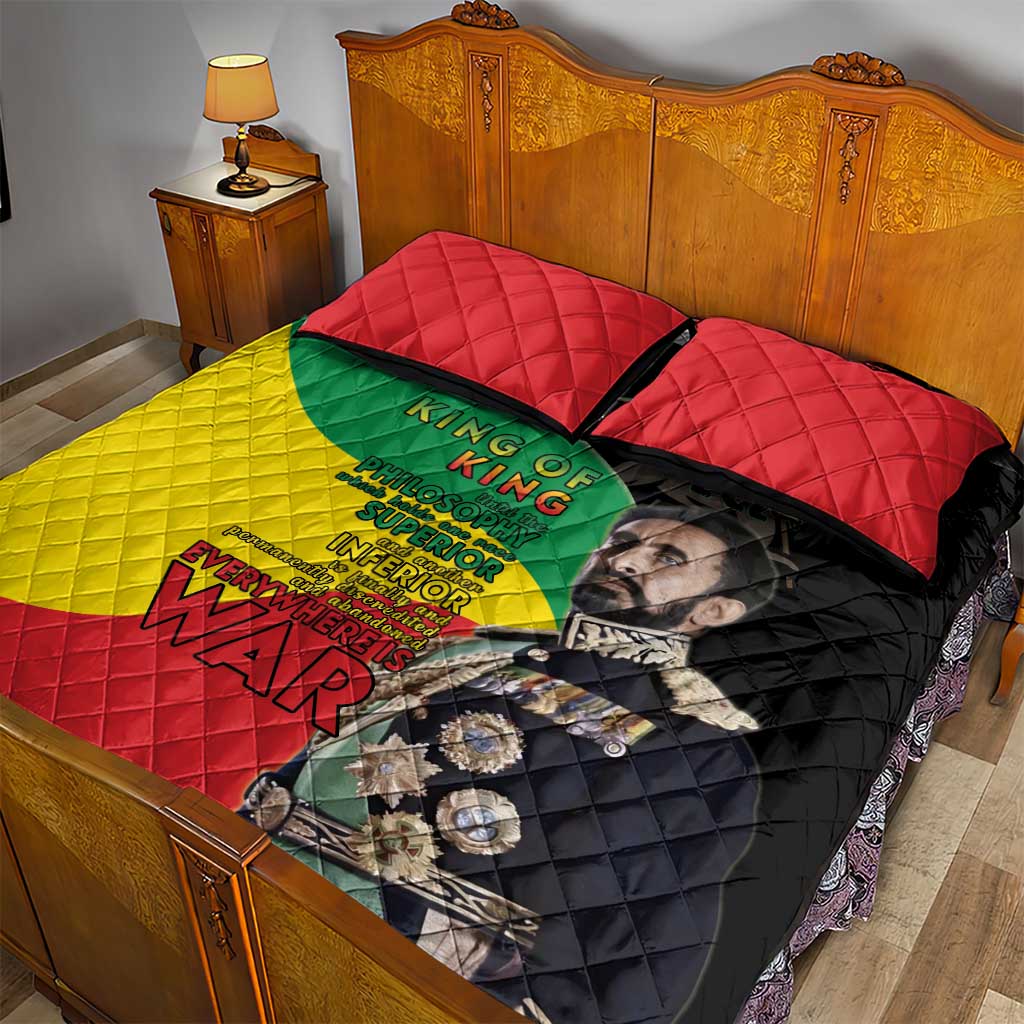 Haile Selassie Quilt Bed Set Lion Of Judah Ethiopia Rastafari