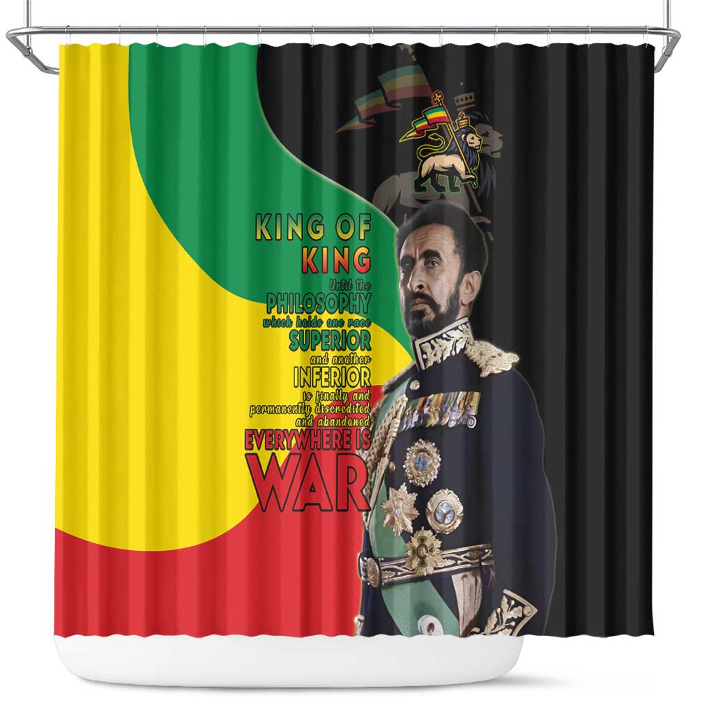 Haile Selassie Shower Curtain Lion Of Judah Ethiopia Rastafari