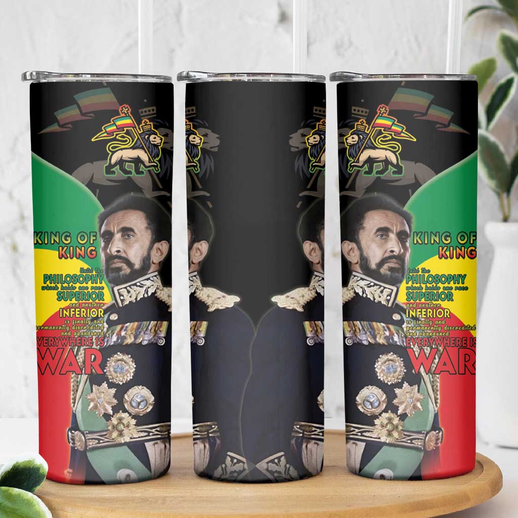 Haile Selassie Skinny Tumbler Lion Of Judah Ethiopia Rastafari