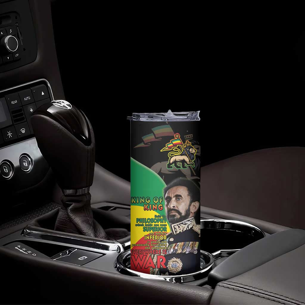 Haile Selassie Skinny Tumbler Lion Of Judah Ethiopia Rastafari