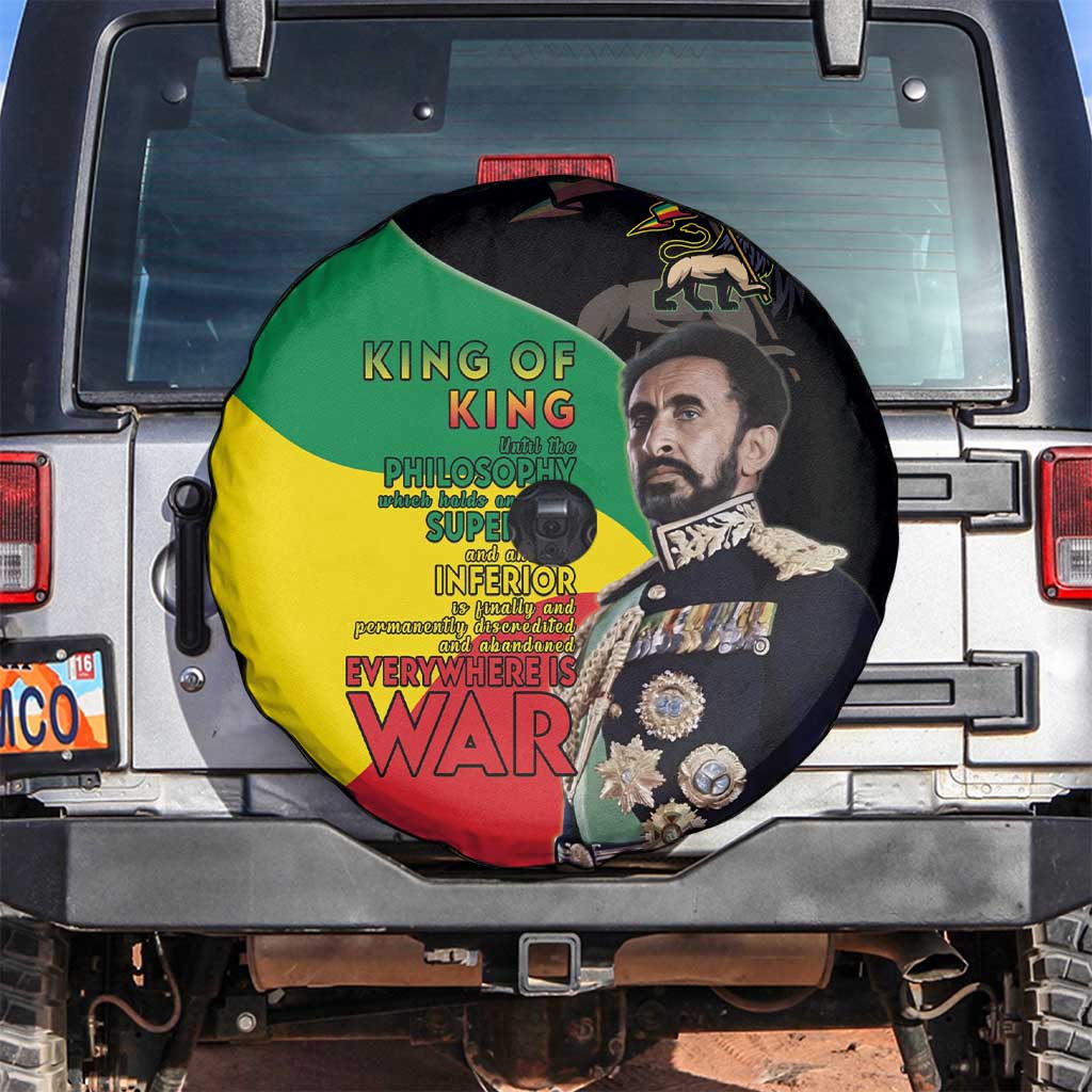 Haile Selassie Spare Tire Cover Lion Of Judah Ethiopia Rastafari