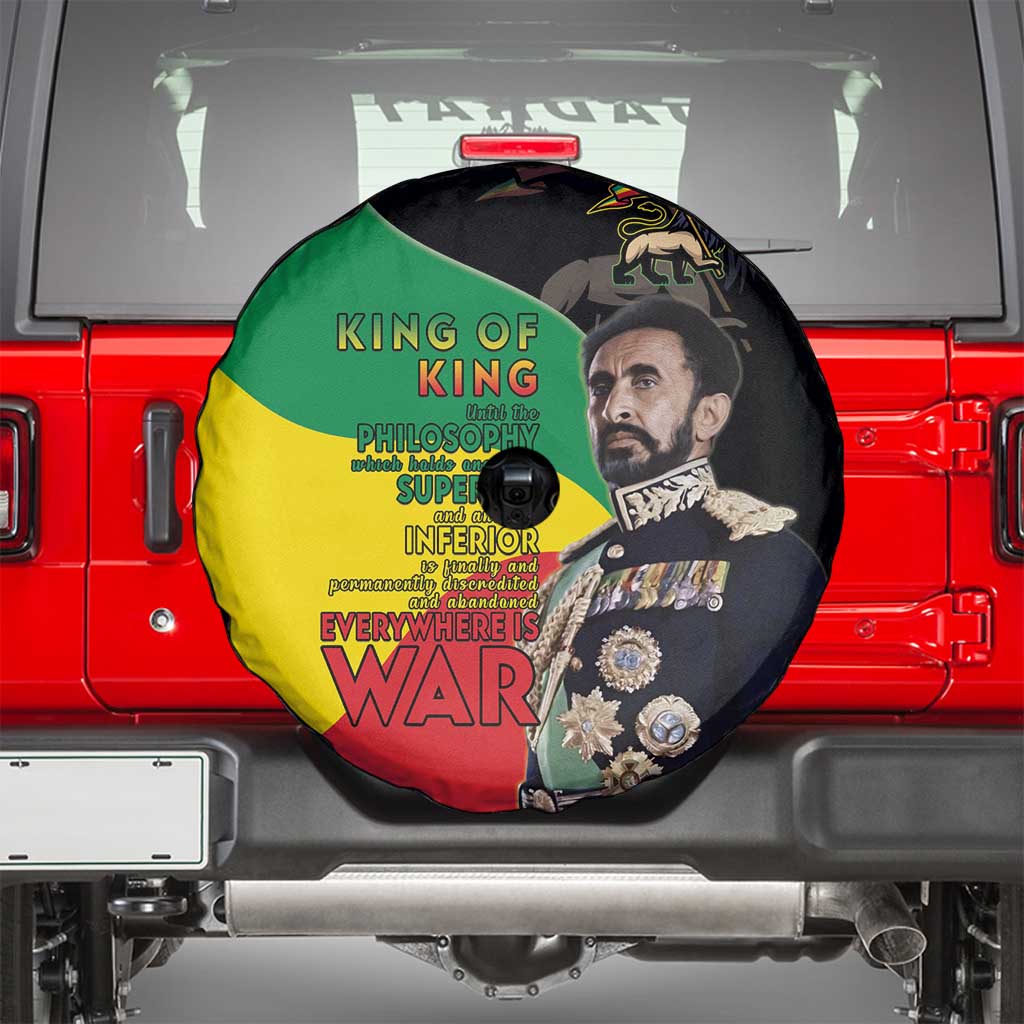 Haile Selassie Spare Tire Cover Lion Of Judah Ethiopia Rastafari