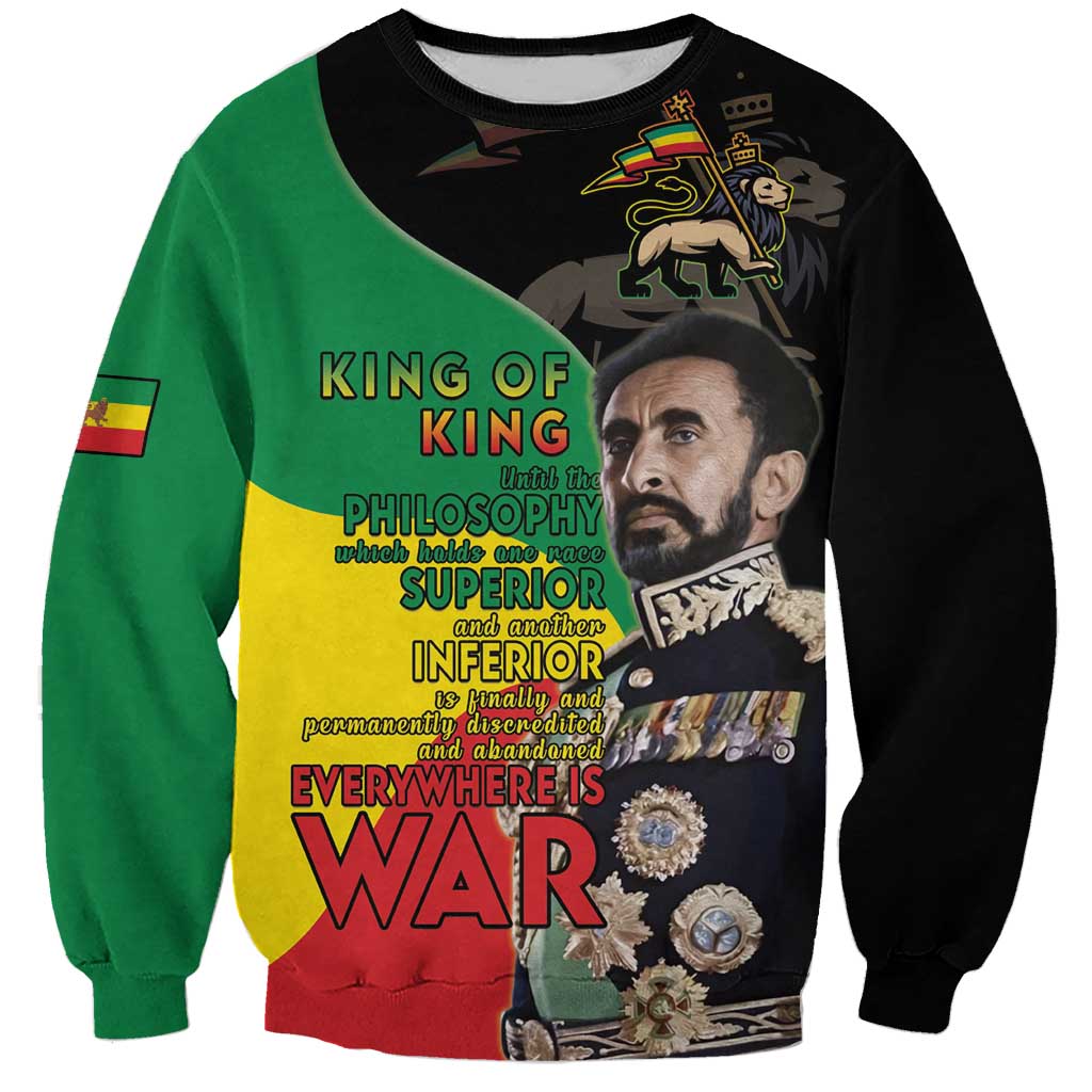 Haile Selassie Sweatshirt Lion Of Judah Ethiopia Rastafari