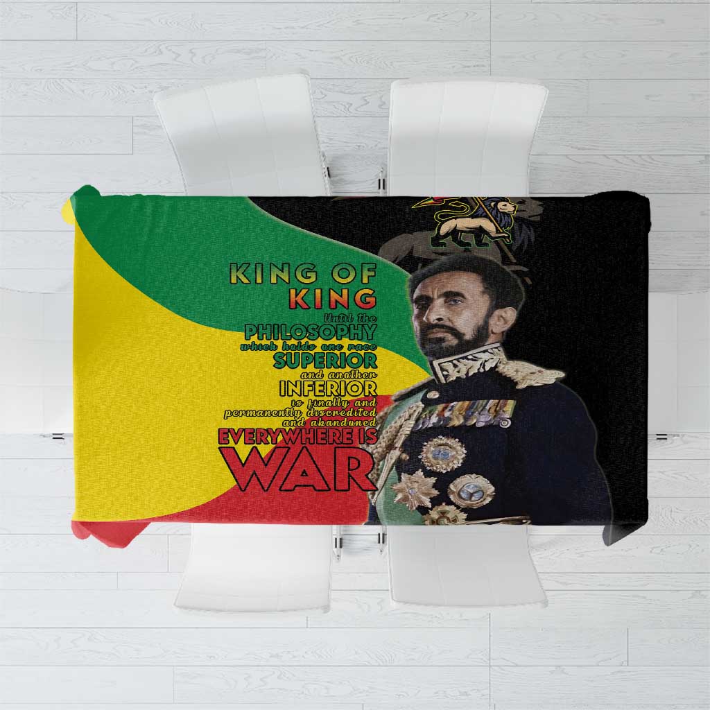 Haile Selassie Tablecloth Lion Of Judah Ethiopia Rastafari
