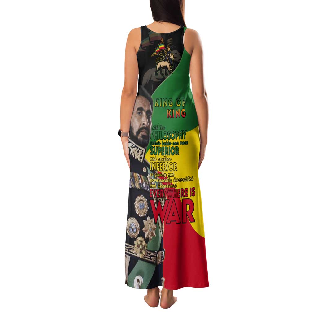 Haile Selassie Tank Maxi Dress Lion Of Judah Ethiopia Rastafari