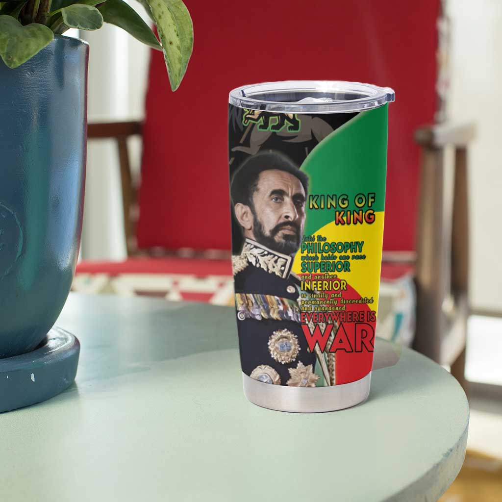Haile Selassie Tumbler Cup Lion Of Judah Ethiopia Rastafari