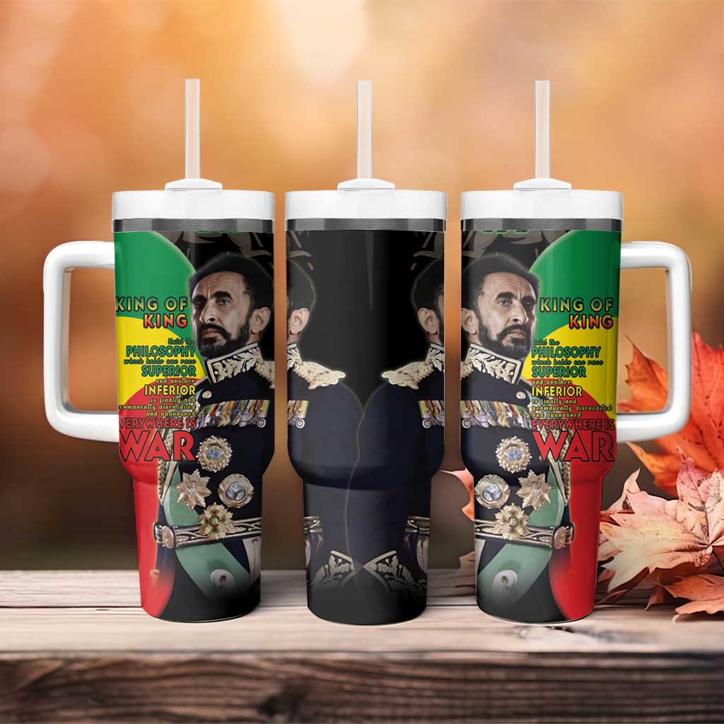 Haile Selassie Tumbler With Handle Lion Of Judah Ethiopia Rastafari