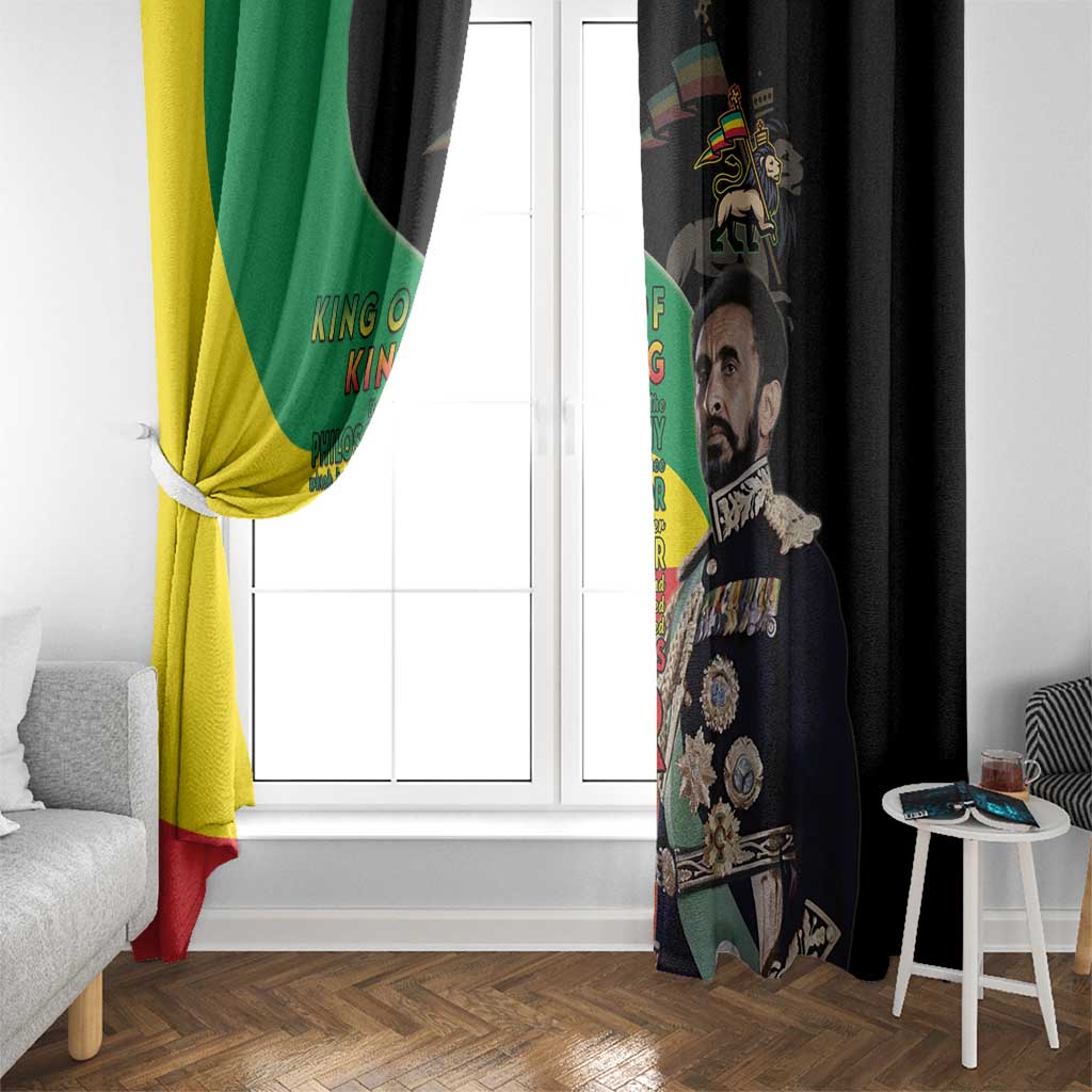 Haile Selassie Window Curtain Lion Of Judah Ethiopia Rastafari