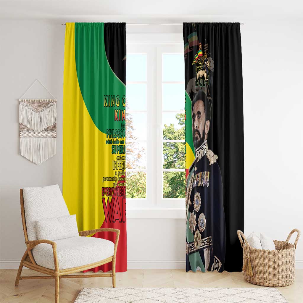 Haile Selassie Window Curtain Lion Of Judah Ethiopia Rastafari