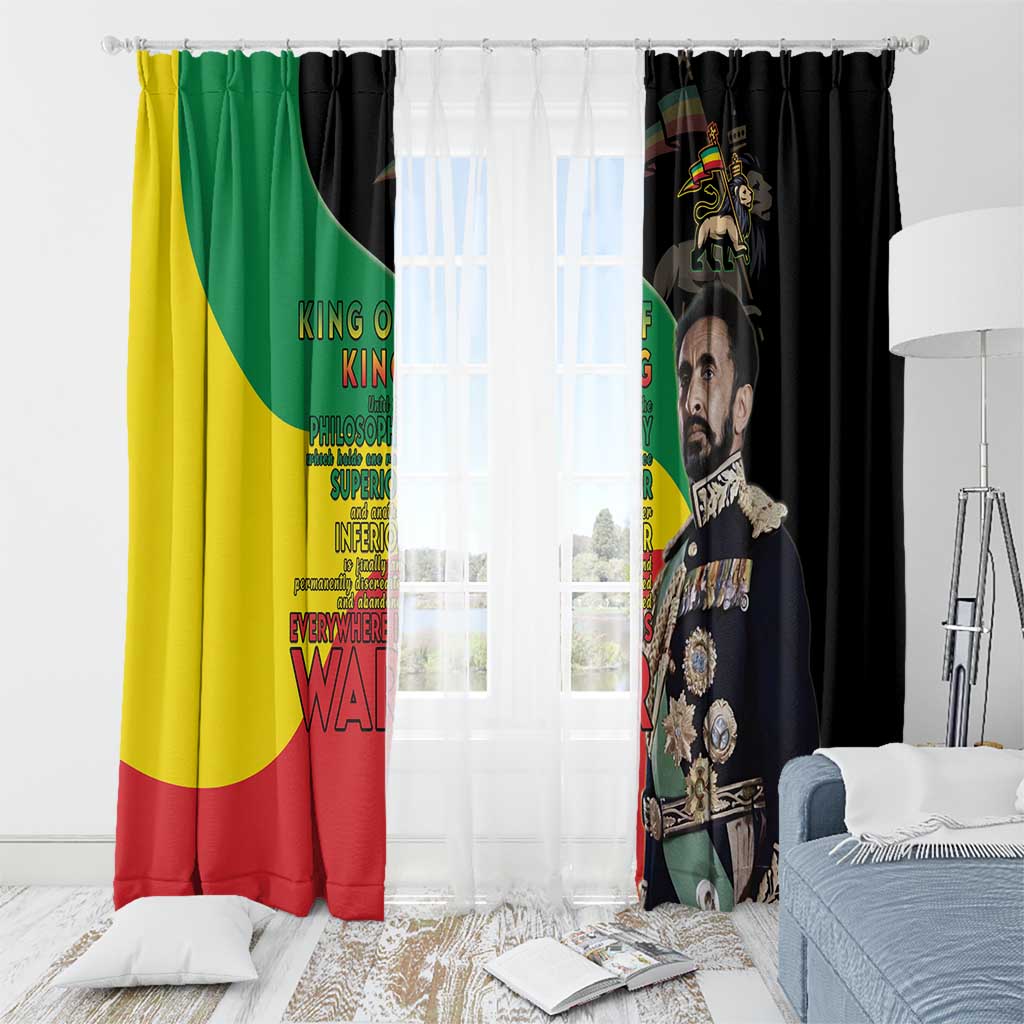 Haile Selassie Window Curtain Lion Of Judah Ethiopia Rastafari