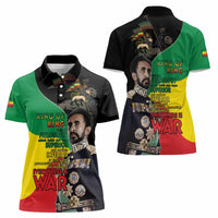 Haile Selassie Women Polo Shirt Lion Of Judah Ethiopia Rastafari