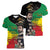 Haile Selassie Women V-Neck T-Shirt Lion Of Judah Ethiopia Rastafari