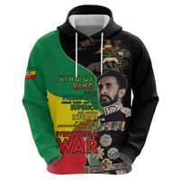Haile Selassie Zip Hoodie Lion Of Judah Ethiopia Rastafari