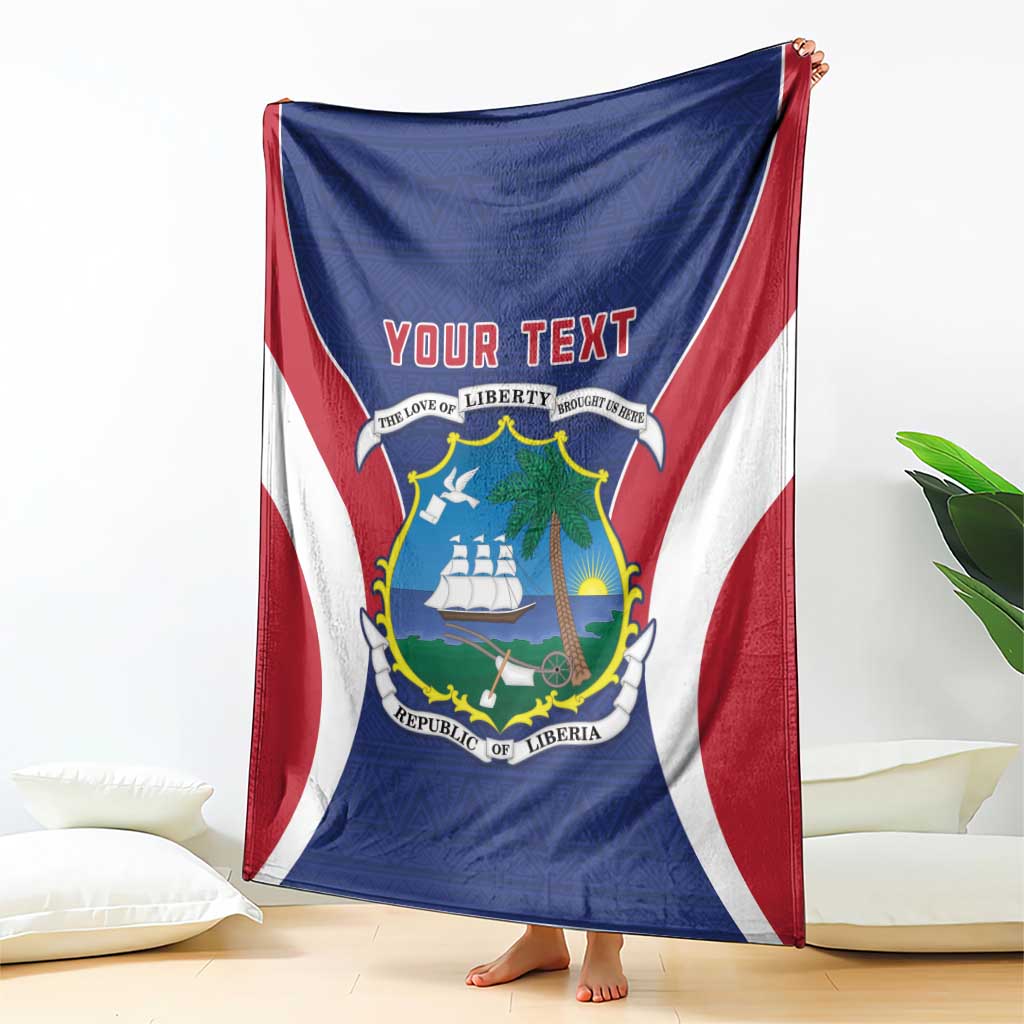 Personalised Liberia Blanket Coat Of Arms With Flag Map