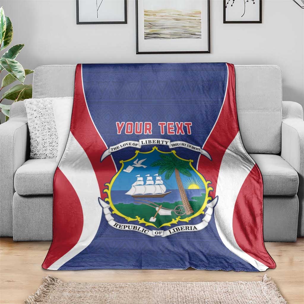 Personalised Liberia Blanket Coat Of Arms With Flag Map
