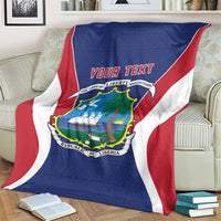 Personalised Liberia Blanket Coat Of Arms With Flag Map