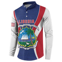 Personalised Liberia Button Sweatshirt Coat Of Arms With Flag Map