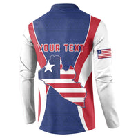 Personalised Liberia Button Sweatshirt Coat Of Arms With Flag Map