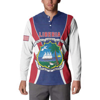 Personalised Liberia Button Sweatshirt Coat Of Arms With Flag Map