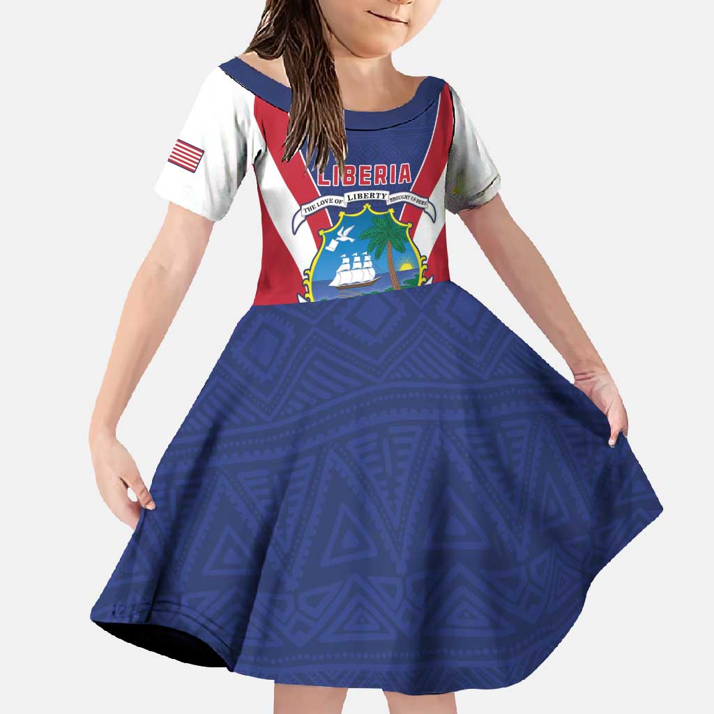 Personalised Liberia Family Matching Mermaid Dress and Hawaiian Shirt Coat Of Arms With Flag Map