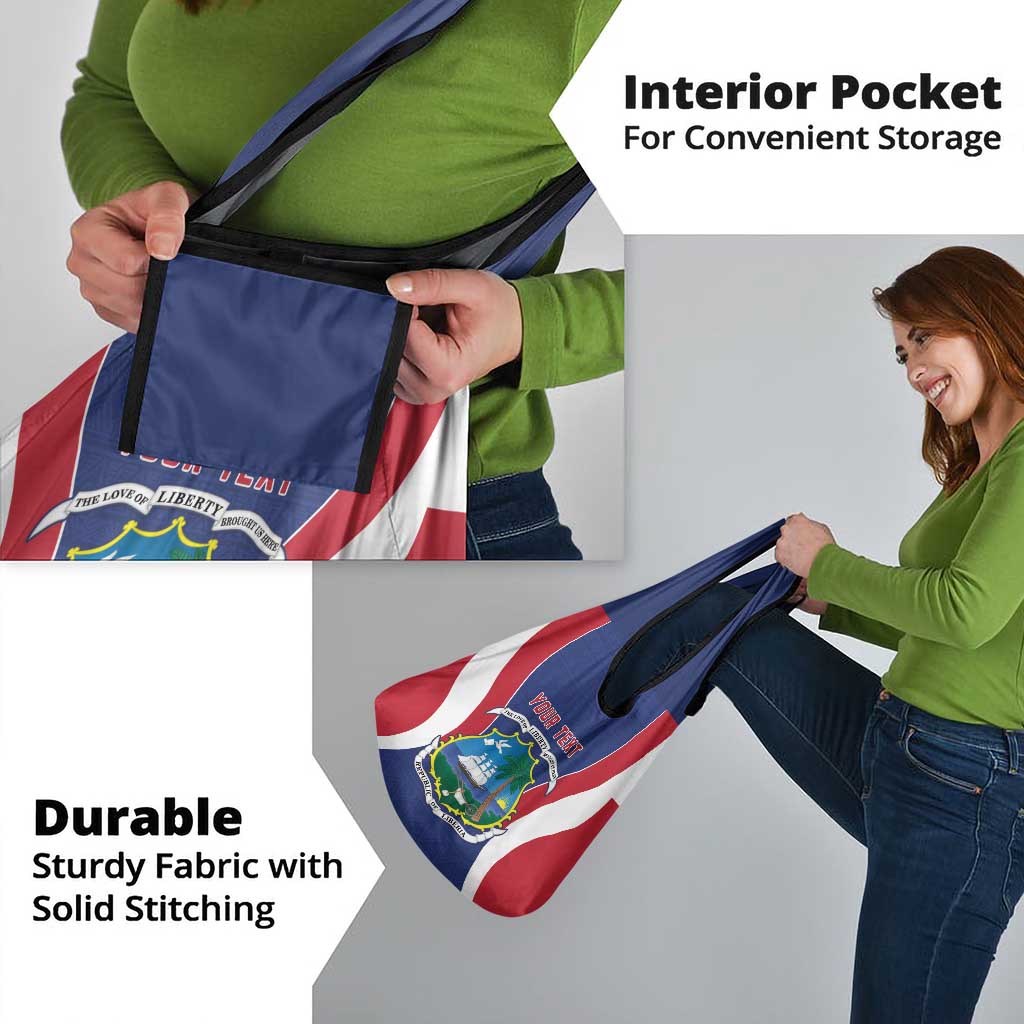 Personalised Liberia Grocery Bag Coat Of Arms With Flag Map