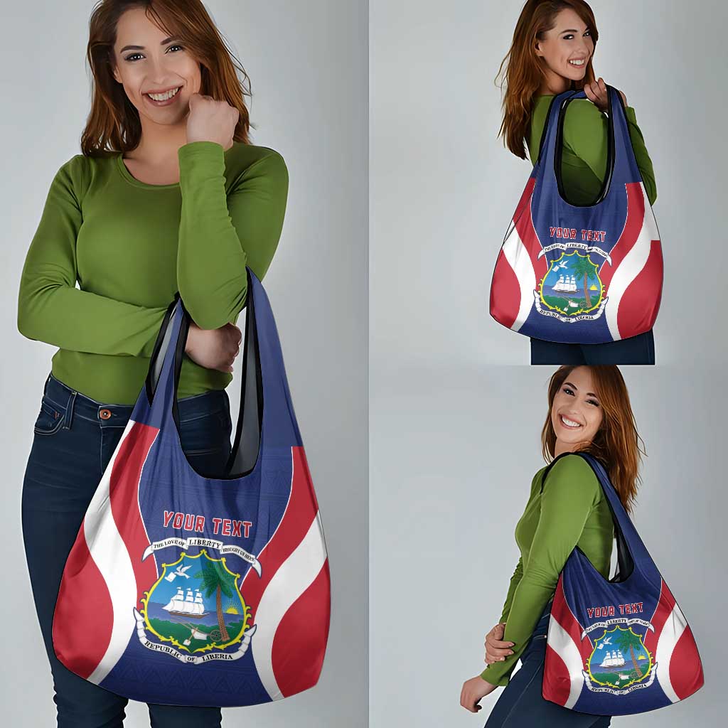 Personalised Liberia Grocery Bag Coat Of Arms With Flag Map
