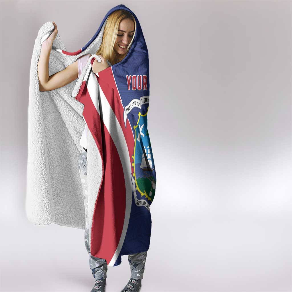 Personalised Liberia Hooded Blanket Coat Of Arms With Flag Map