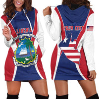 Personalised Liberia Hoodie Dress Coat Of Arms With Flag Map