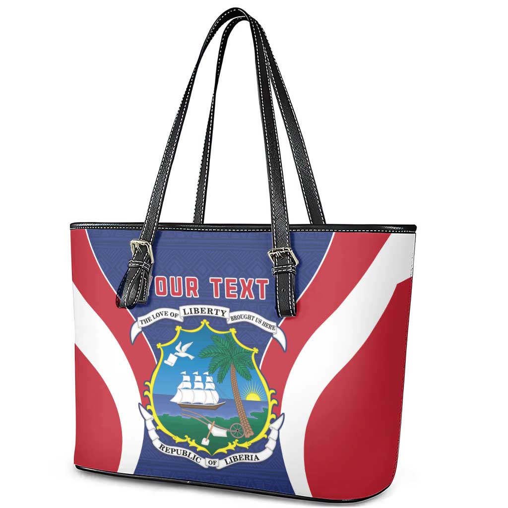 Personalised Liberia Leather Tote Bag Coat Of Arms With Flag Map