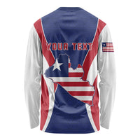 Personalised Liberia Long Sleeve Shirt Coat Of Arms With Flag Map