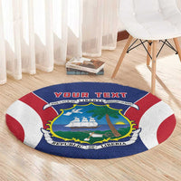 Personalised Liberia Round Carpet Coat Of Arms With Flag Map