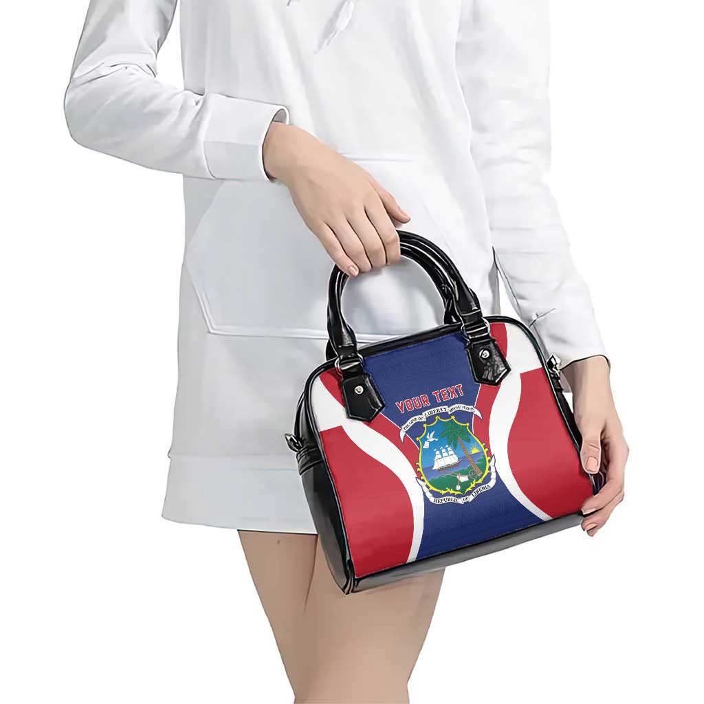 Personalised Liberia Shoulder Handbag Coat Of Arms With Flag Map