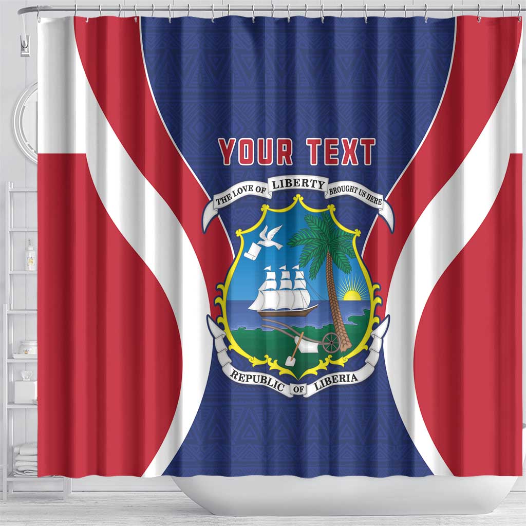 Personalised Liberia Shower Curtain Coat Of Arms With Flag Map