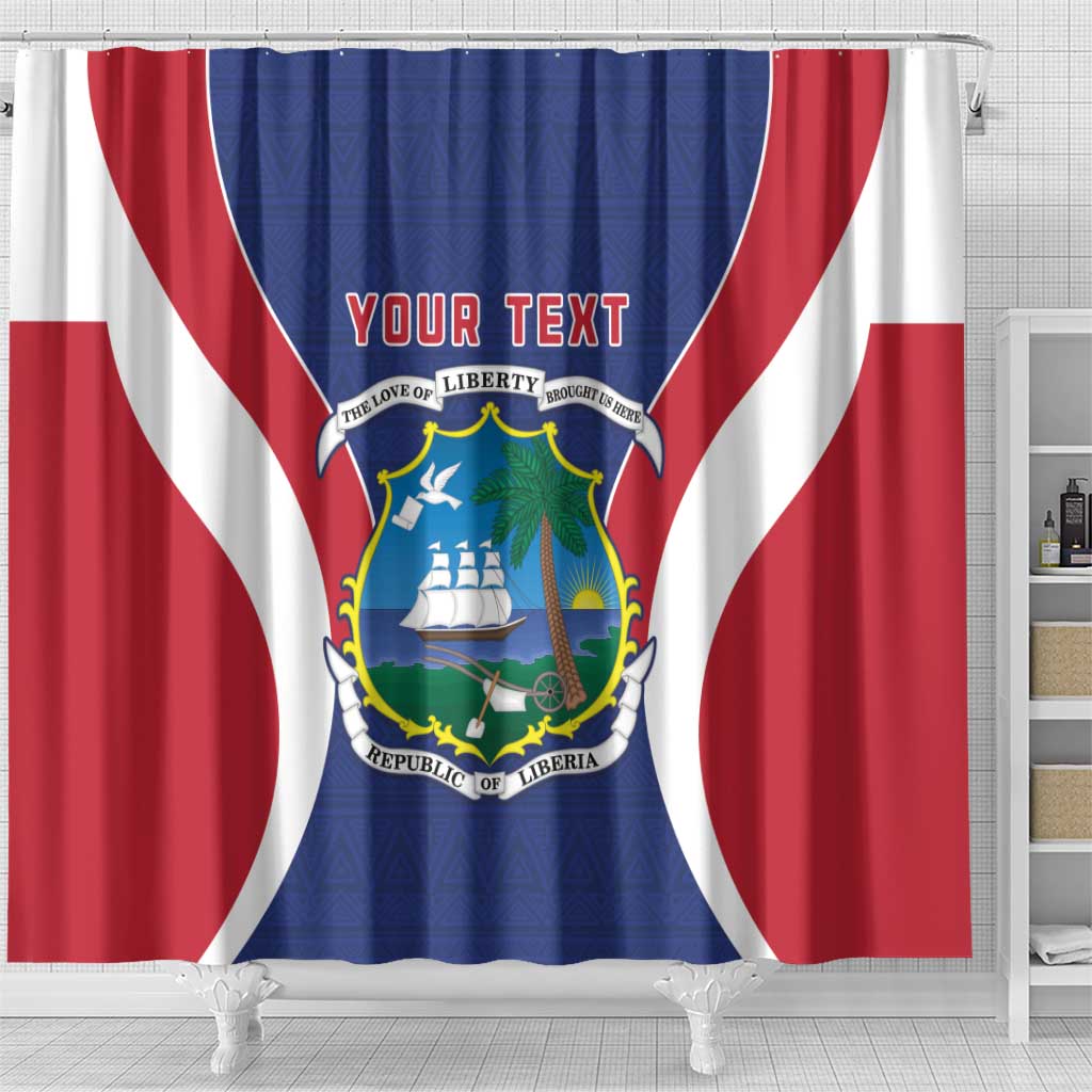 Personalised Liberia Shower Curtain Coat Of Arms With Flag Map