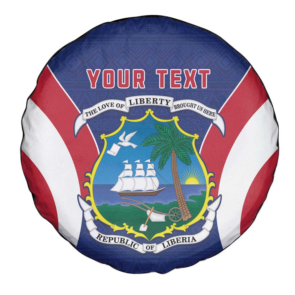 Personalised Liberia Spare Tire Cover Coat Of Arms With Flag Map
