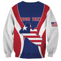 Personalised Liberia Sweatshirt Coat Of Arms With Flag Map