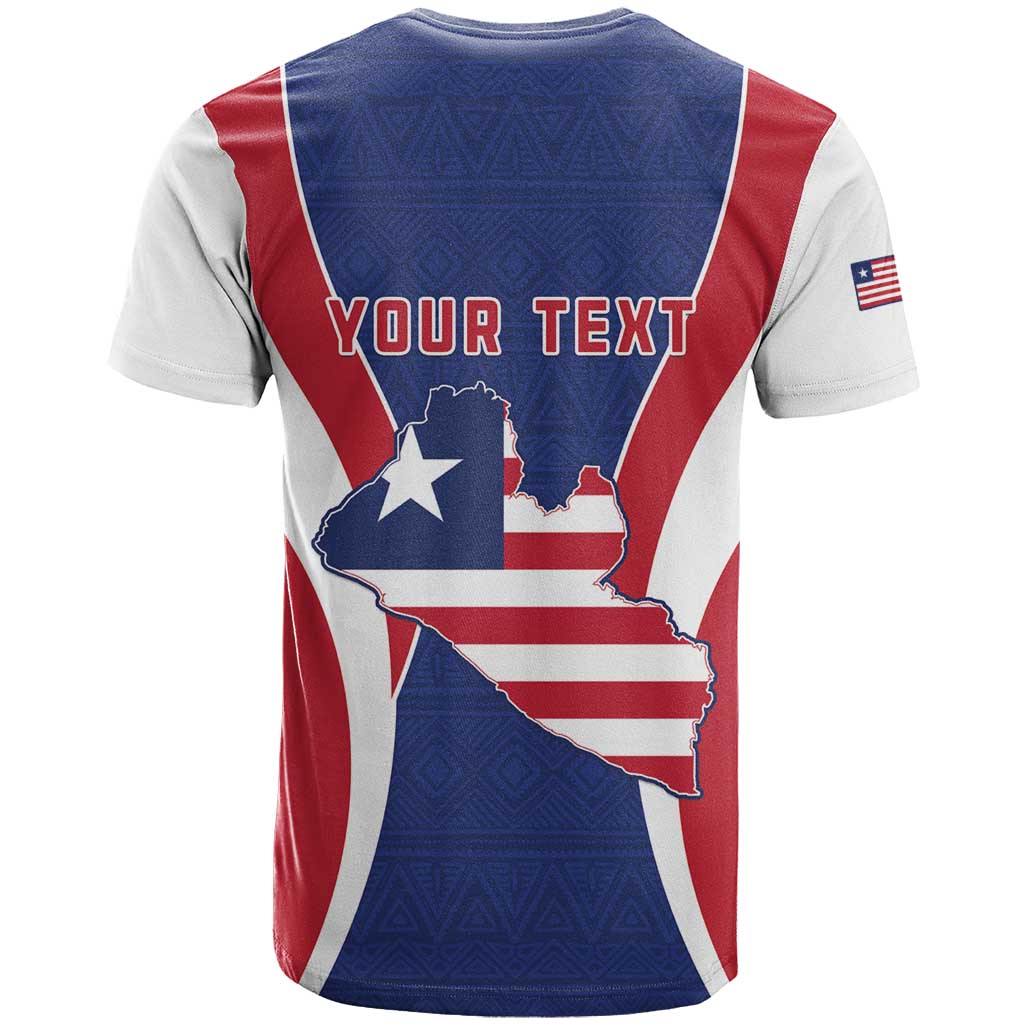Personalised Liberia T Shirt Coat Of Arms With Flag Map