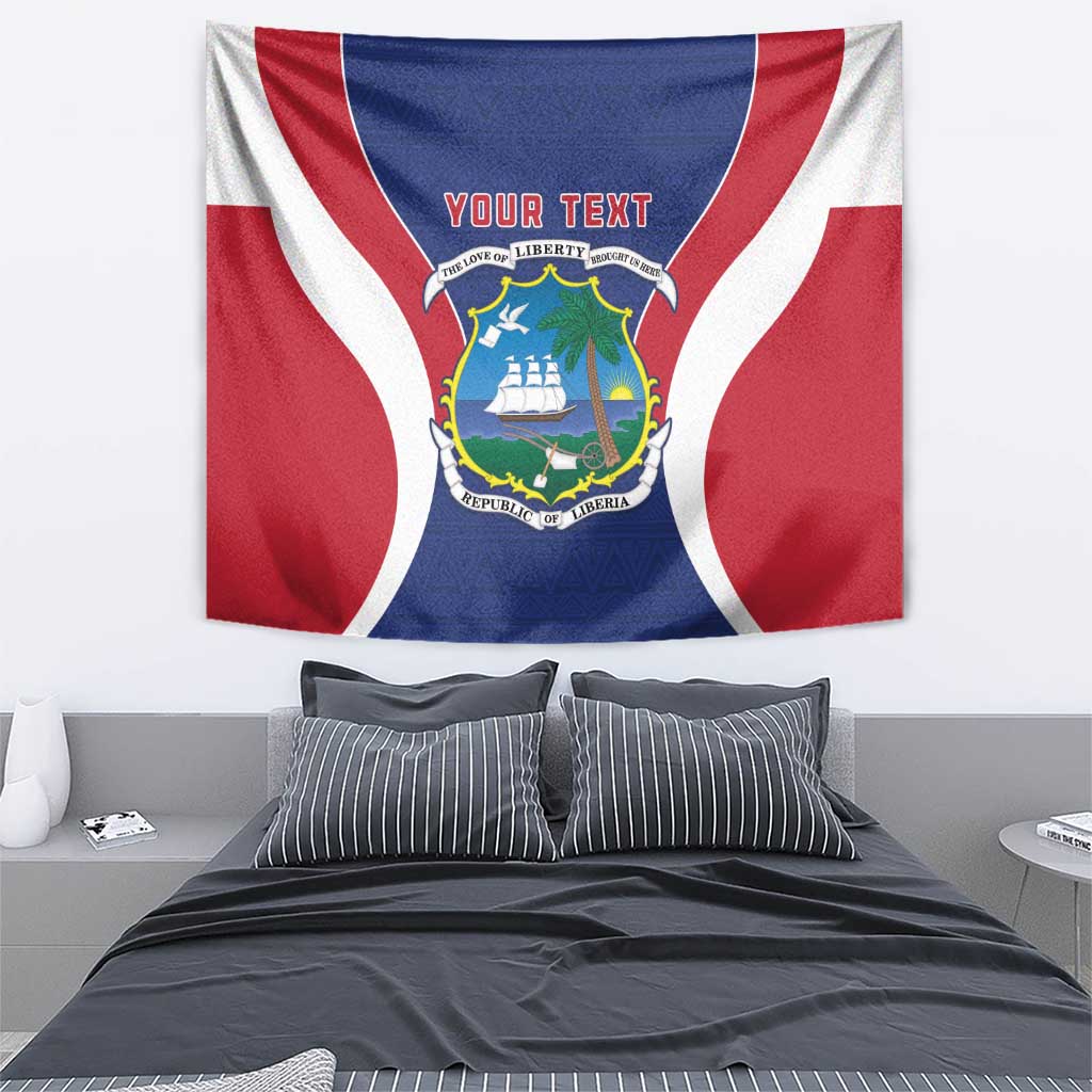 Personalised Liberia Tapestry Coat Of Arms With Flag Map