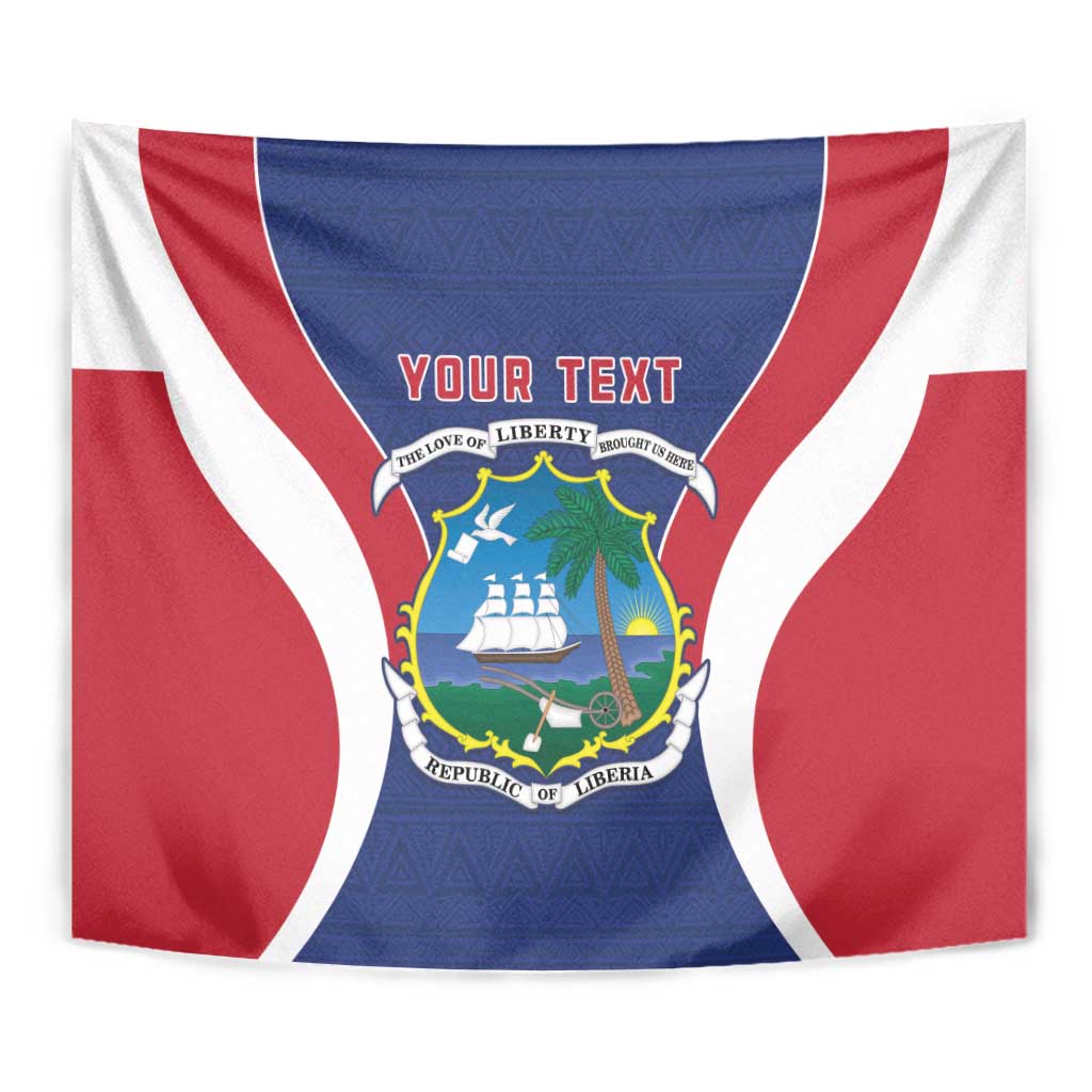 Personalised Liberia Tapestry Coat Of Arms With Flag Map