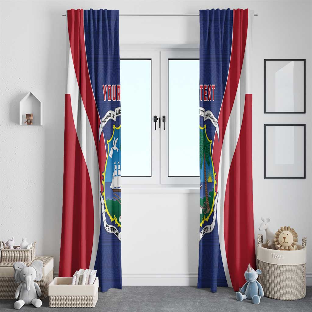 Personalised Liberia Window Curtain Coat Of Arms With Flag Map